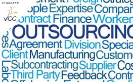Outsourcing Word Cloud on White Background